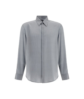 Giorgio Armani Black Silk Pattern Shirt