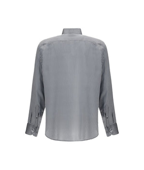 Giorgio Armani Black Silk Pattern Shirt