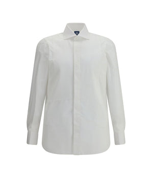 Finamore White Cotton Dress Shirt