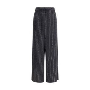 Giorgio Armani Wide-leg silk Pants with strass