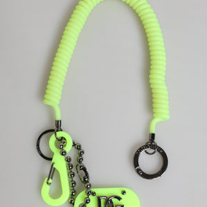 Dolce & Gabbana Green Springy Key Holder DG Logo Men's Keychain