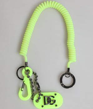 Men's Dolce &amp; Gabbana Green Springy Key Holder DG Logo Keychain