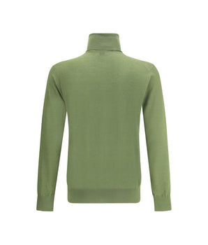 Saint Laurent Green Wool Turtleneck
