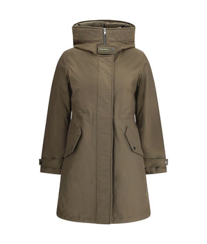 Woolrich Green Cotton Parka