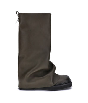 The Attico Brown Calf Leather Bos Taurus Ankle Boots