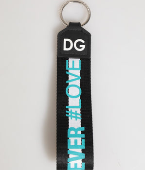 Dolce &amp; Gabbana Multicolor Logo Polyester Brass Holder Keychain Keyring