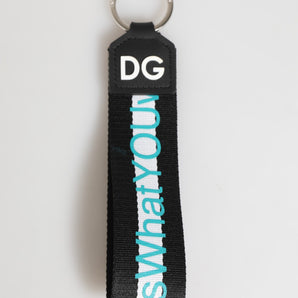 Dolce & Gabbana Multicolor Logo Polyester Brass Holder Keychain Keyring