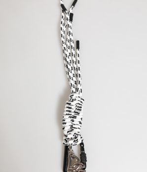 Dolce &amp; Gabbana Multicolor Polyester Tape String DG Logo Keychain Keyring