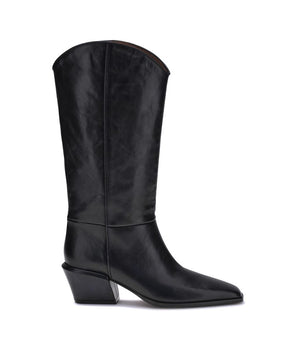 Paris Texas Black Calf Leather Bos Taurus Ankle Boots