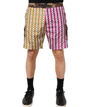 Dolce &amp; Gabbana Multicolor Playing Card Camouflage Shorts Swimwear