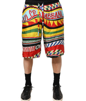 Dolce &amp; Gabbana Multicolor Sicilian Carretto Shorts Swimwear