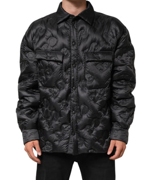 Dolce &amp; Gabbana Black Quilted DG Logo Nylon Puffer Jacket