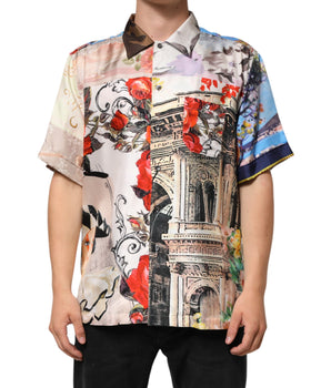 Dolce & Gabbana Multicolor Printed Casual Short Sleeve Shirt
