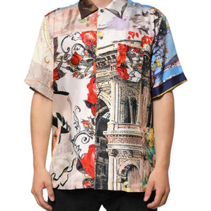 Dolce & Gabbana Multicolor Printed Casual Short Sleeve Shirt