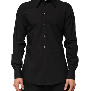 Dolce & Gabbana Black MARTINI Slim Fit Dress Formal Men Shirt