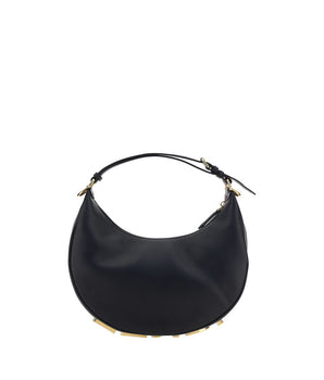 Fendi Black Calf Leather Bos Taurus Shoulder Bag