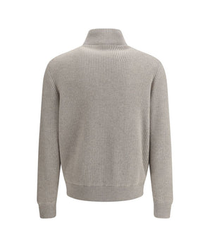 Brunello Cucinelli grey leather jacket