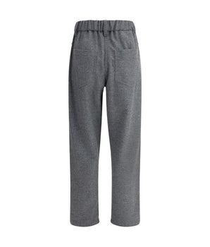 Brunello Cucinelli Gray Fleece Wool Casual Pants