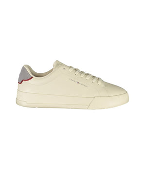 Tommy Hilfiger Beige Leather Men Sneaker