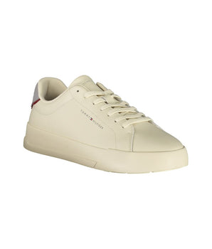 Tommy Hilfiger Beige Leather Men Sneaker