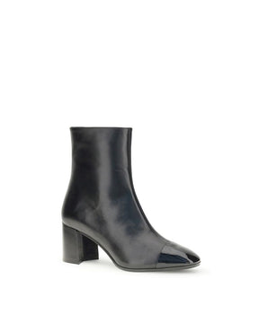 Carel Paris Black Leather Ankle Boots