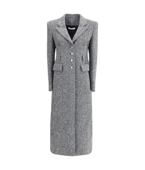 Alessandra Rich Gray Fleece Wool Coat