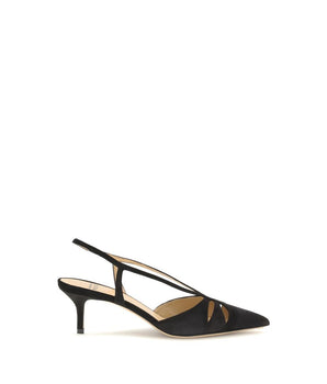 Francesco Russo Black Calf Leather Bos Taurus Mid Heel Pumps