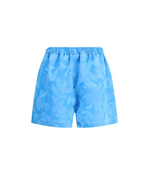 Balenciaga Blue Viscose Bermuda Shorts