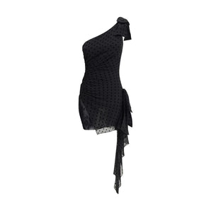 Alessandra Rich Polka-dot one-shoulder Dress