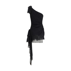 Alessandra Rich Polka-dot one-shoulder Dress
