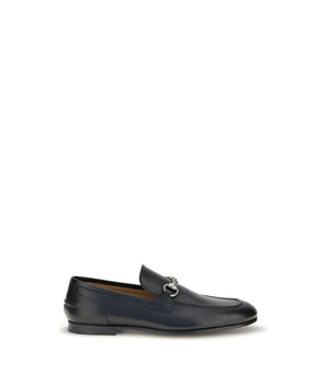 Gucci Black Calf Leather Bos Taurus Slip-On Loafers