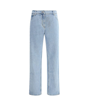 Magda Butrym Light Blue Cotton Straight-Leg Jeans