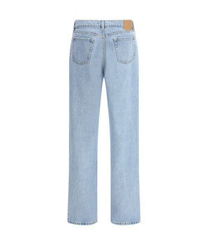 Magda Butrym Light Blue Cotton Straight-Leg Jeans