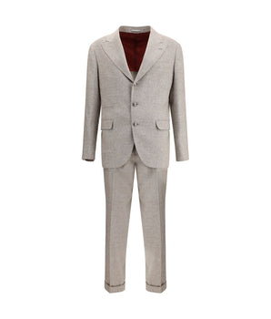 Brunello Cucinelli Beige Silk Two-Piece Suit