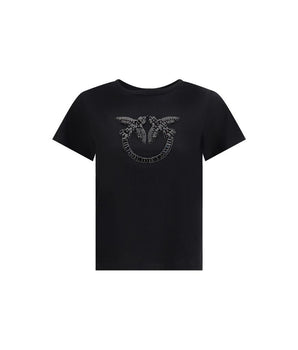 PINKO Black Cotton T-Shirt