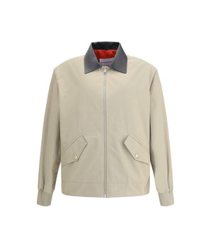 Givenchy Cotton Harrington Jacket with Leather Details