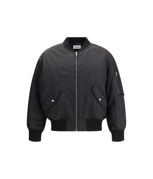 Saint Laurent black polyamide bomber jacket