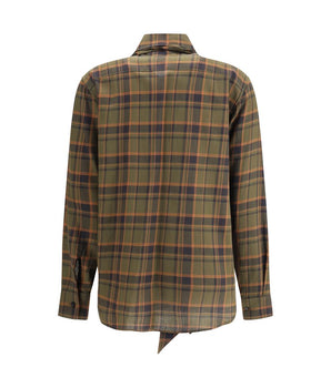 Saint Laurent Green Cotton Pattern Shirt