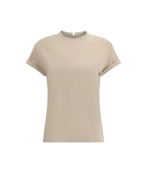 Brunello Cucinelli Beige Elastane T-Shirt