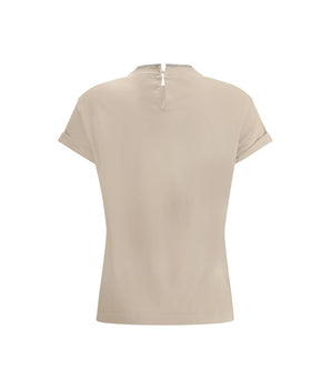 Brunello Cucinelli Beige Elastane T-Shirt