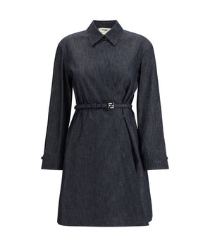 Fendi Blue Cotton Casual Dress