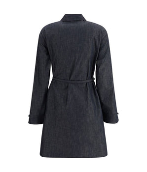 Fendi Blue Cotton Casual Dress