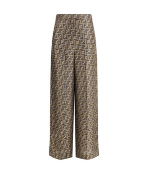 Fendi Brown Silk Casual Pants
