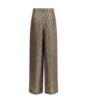 Fendi Brown Silk Casual Pants