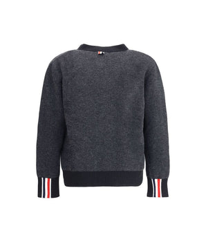 Thom Browne Black Fleece Wool Cardigan