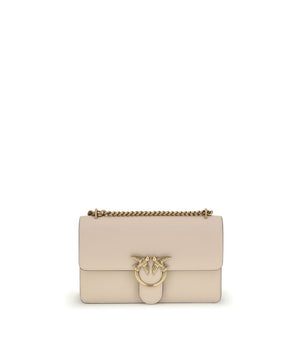 PINKO Beige Calf Leather Bos Taurus Shoulder Bag