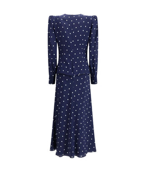 Alessandra Rich Blue Silk Cocktail Dress