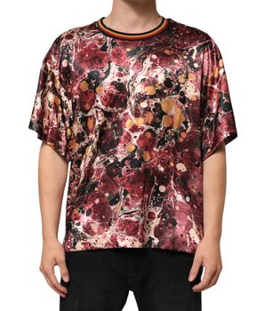 Dolce &amp; Gabbana Multicolor Polyester Marble Print Oversize T-Shirt