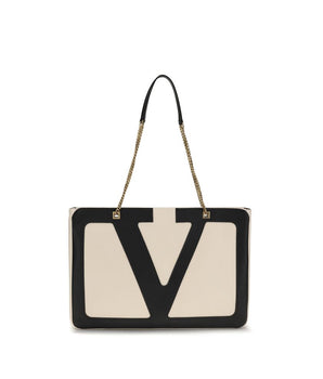 Valentino Garavani Cream Lamb Ovis Aries Aries Shoulder Bag