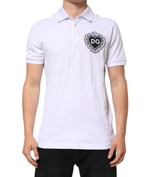 Dolce &amp; Gabbana White Cotton DG Heart Logo Embroider T-Shirt